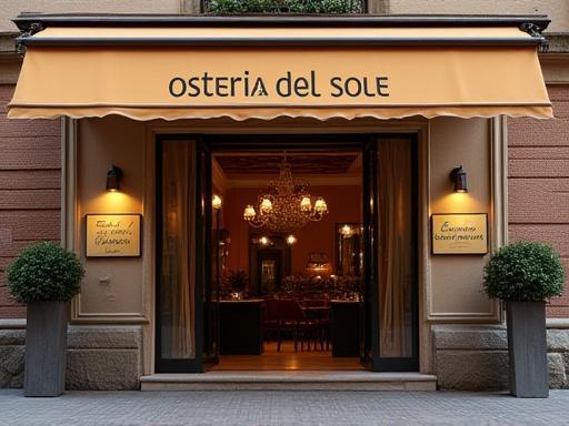 Entrance view of the restaurant from the street